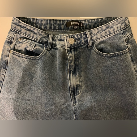 Missguided Barrel Wide-Leg High-Rise Jeans Raw Hem Grunge🎉Host Pick🎉 - Picture 3 of 13